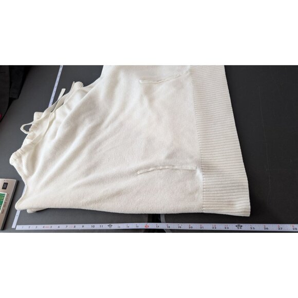 T By Talbots Womens White Knit Cowl Neck Sweater Size Large Minimalist Coastal - Picture 7 of 9